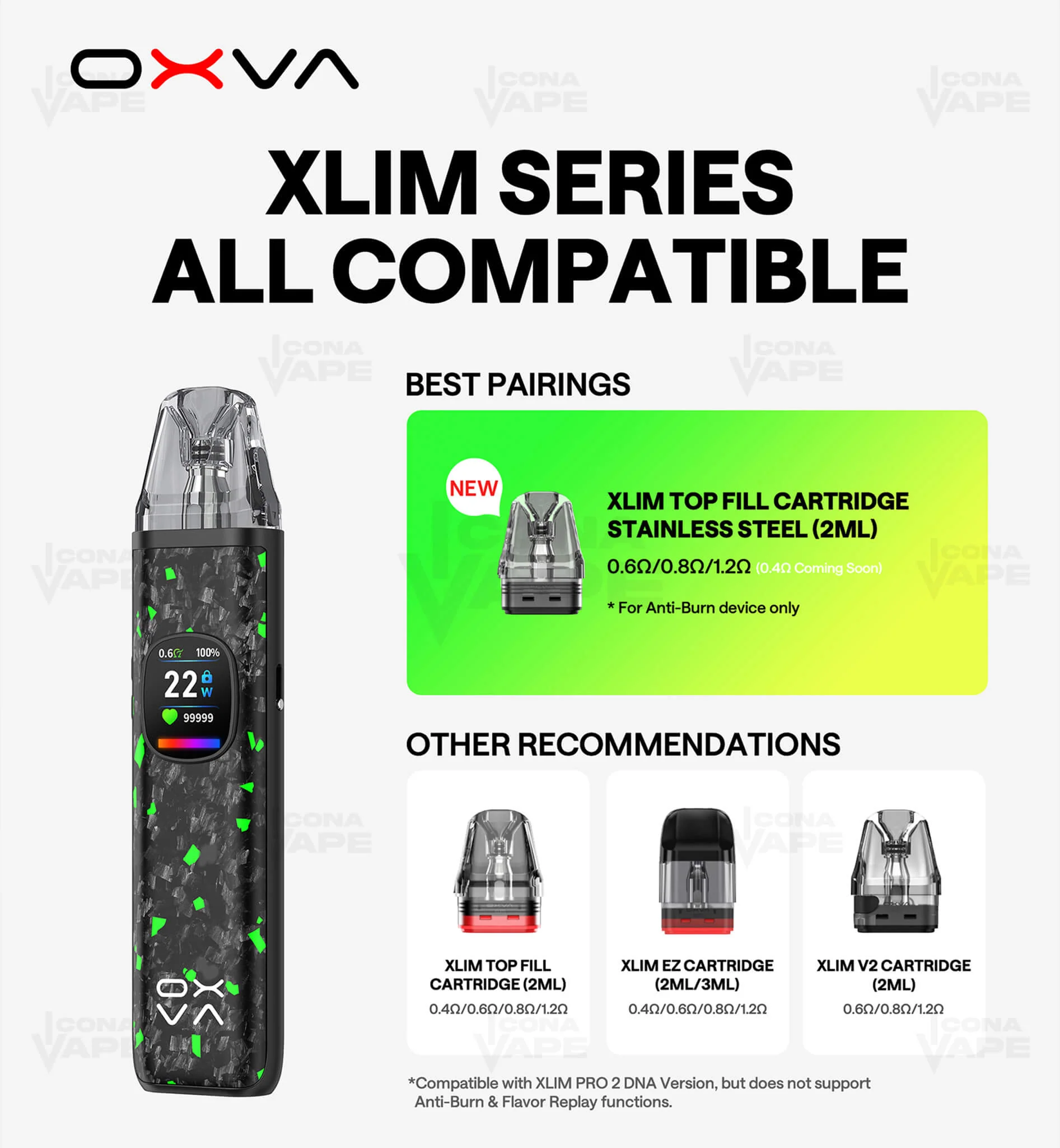 OXVA XLIM STAINLESS STEEL CARTRIDGE - Image 3