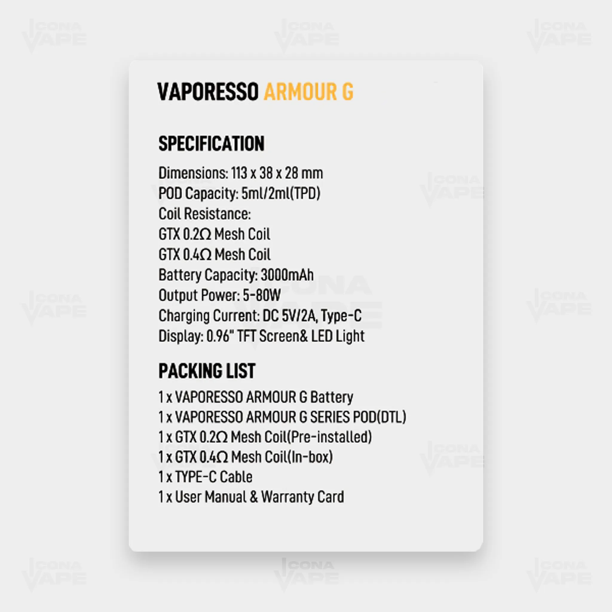 VAPORESSO ARMOUR G POD MOD - Image 3